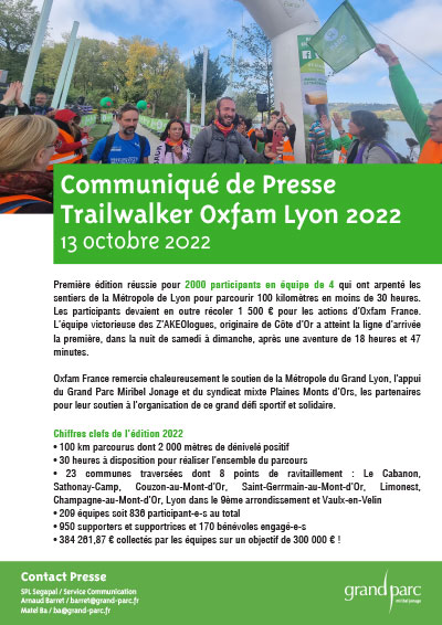 Trailwalker Oxfam Lyon 2022
