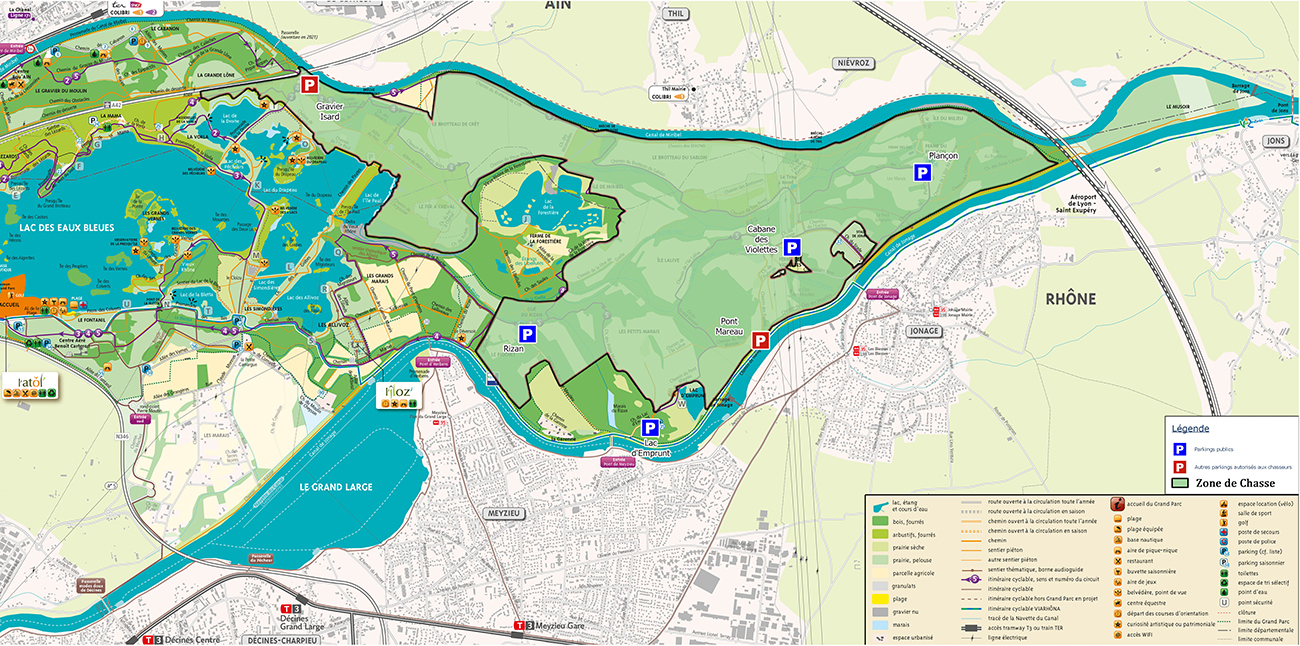 Carte de localisation des zones de chasses 2022/2023
