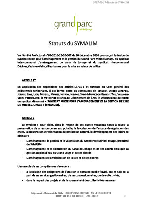 Nouveaux Statuts Symalim