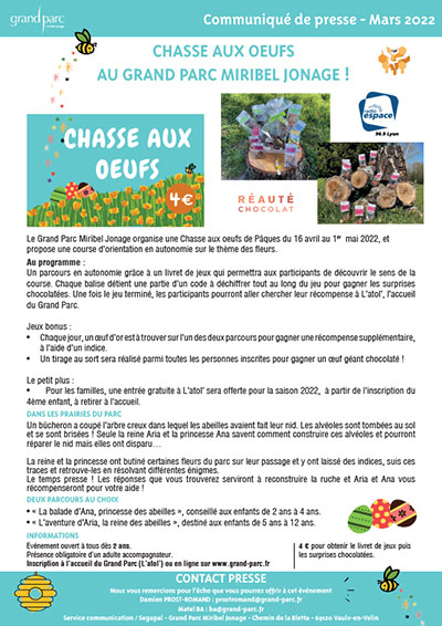 Chasse aux oeufs 2022