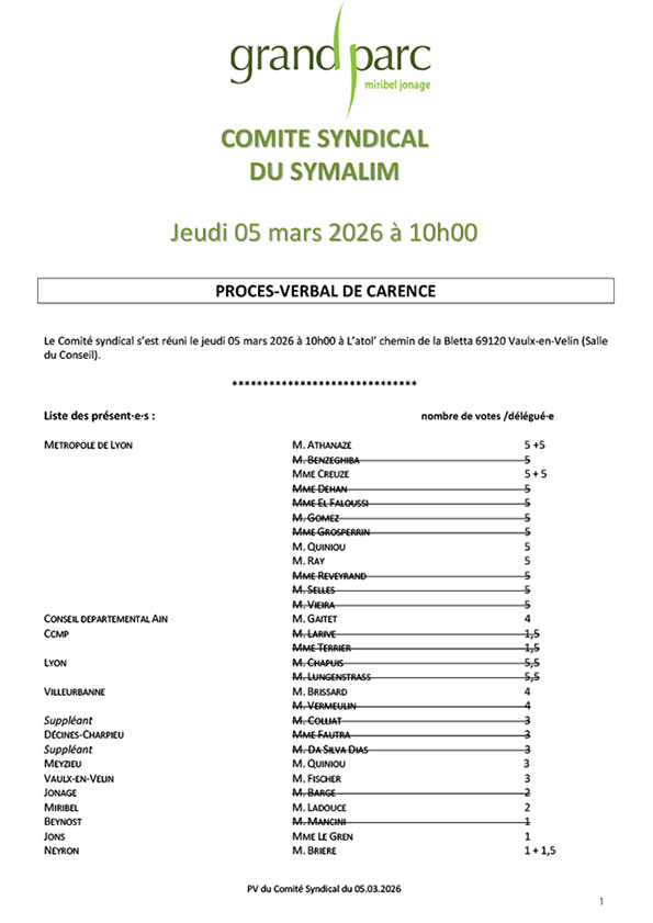 Séance du comité syndical du 5 mars 2026